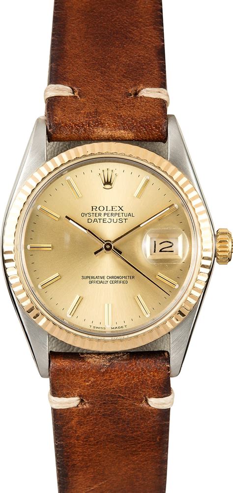 rolex with brown leather band|women's rolex with leather band.